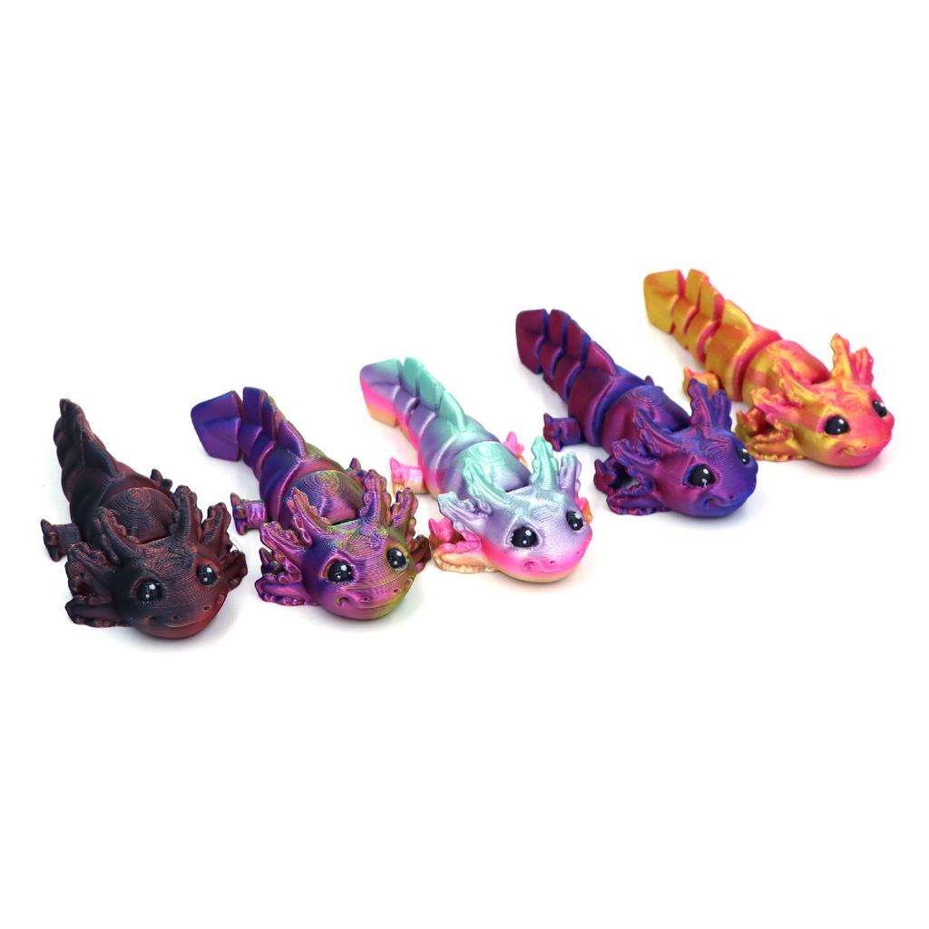 Articulated Axolotl Toy - 3D Printed Smiling Model