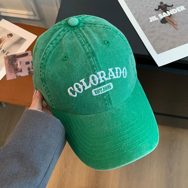 Embroidered Colcrado Letter Wide Brim Baseball Cap For Women Protection Sun