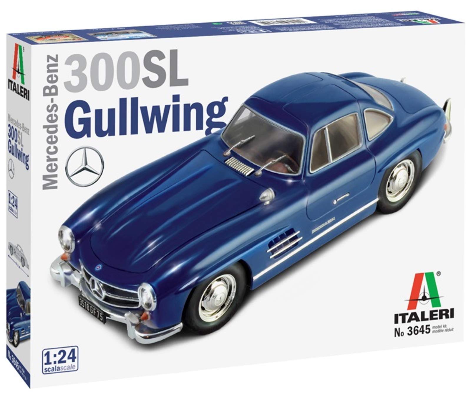 

Italeri 1/24 Scale Mercedes-Benz 300 SL Gullwing Plastic Model Kit (Japanese Instructions Included) IT3645