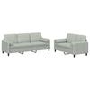 2 Piece Sofa Set with Cushions Light Grey Velvet