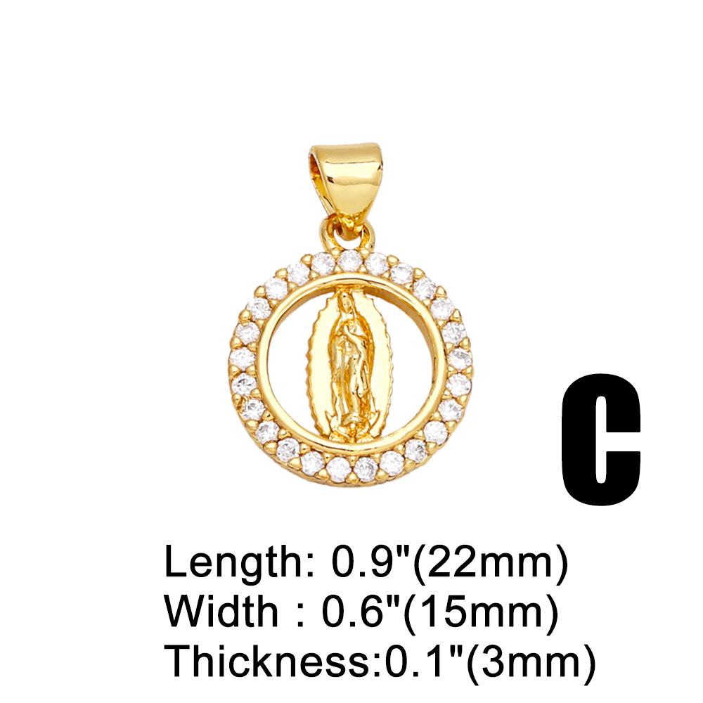 OCESRIO White Crystal Virgin Mary Pendant for Necklace Copper Gold Plated Heart Water Drop Amulet Jewelry Making Supply Pdtb067