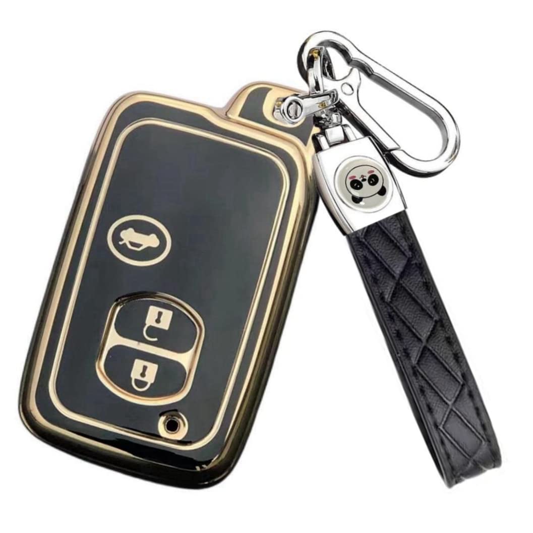 

ZANEKO Чехол для ключа Prius Чехол для ключа Aqua Совместим с Toyota 86 Crown Land Cruiser Prado Чехол для смарт-ключа 3 (Черный, Кнопки)