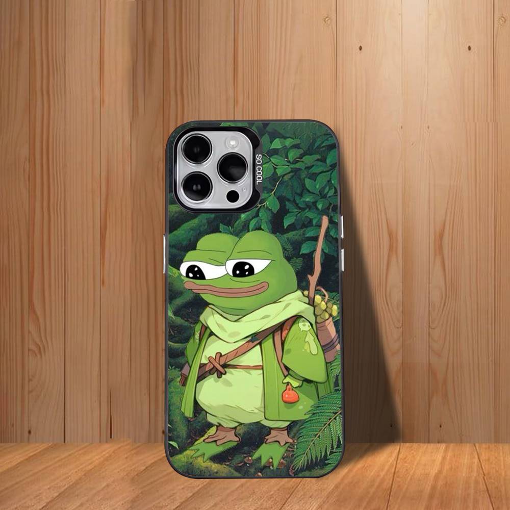 P-Pepe F-Frog Funny Phone Case For iPhone 17,16,15,14,13,12,11,Mini,Pro,SE,MAX White Matte Shockproof Cover iPhone13mini