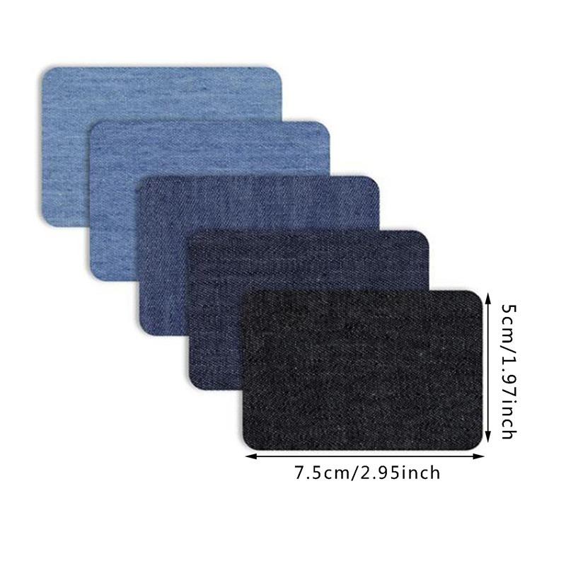 5 PCS Denim Patches DIY Iron On Denim Elbow Patches Repair Pants For Jean Clothing Pants badges Apparel Sewing Fabric