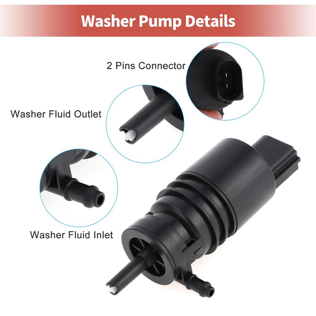 ACROPIX BMW 3 Series 7 Series Windshield Washer Pump with Grommets Windshield Washer Fluid Pump Number: 7302589 (1 Pack)