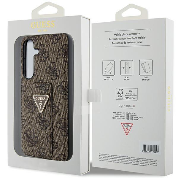 Guess Guhcs24Spgs4Tdw S24 S921 Brązowy/Brown Hardcase Grip Stand 4G Triangle Strass