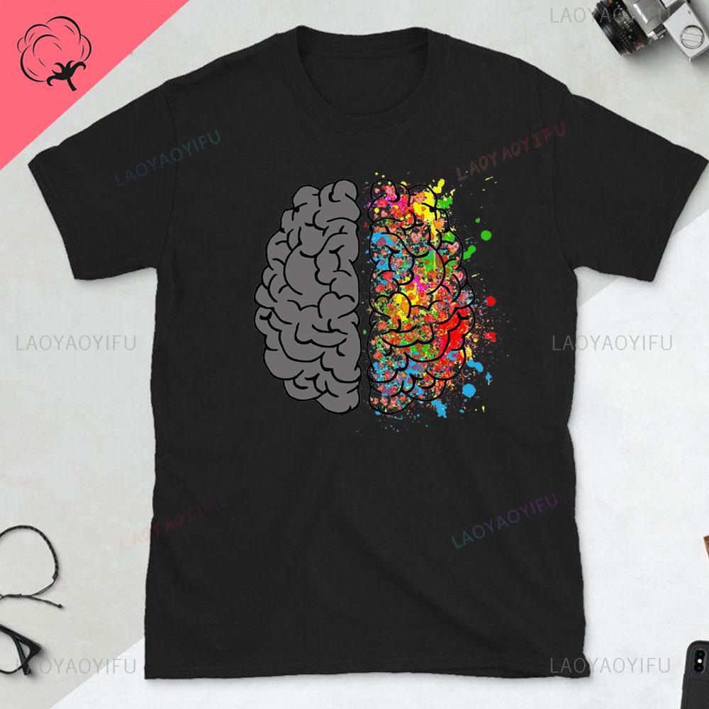 Funny Part of The Brain Color Chart High Quality Tshirt Neurology Print Harajuku Unisex Summer Short Sleeve Gift Tshirt Tops