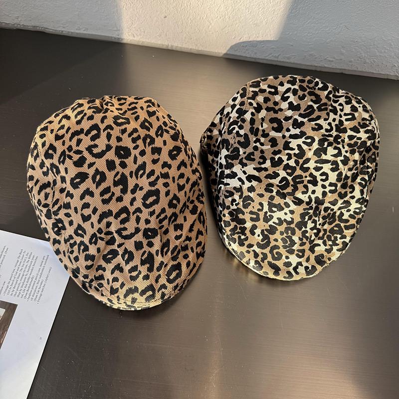 Retro Leopard Edgy Print Duckbill Cap Ventilation Summer Autumn Travel Hats