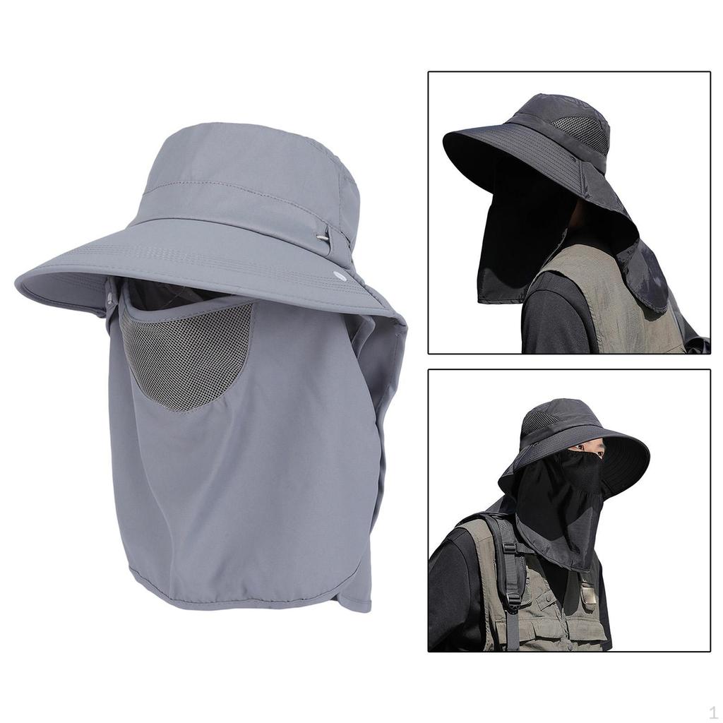 Sun Hat with Face Covering Protection Fishing Bucket Men Women for Travel Outdoor Hiking