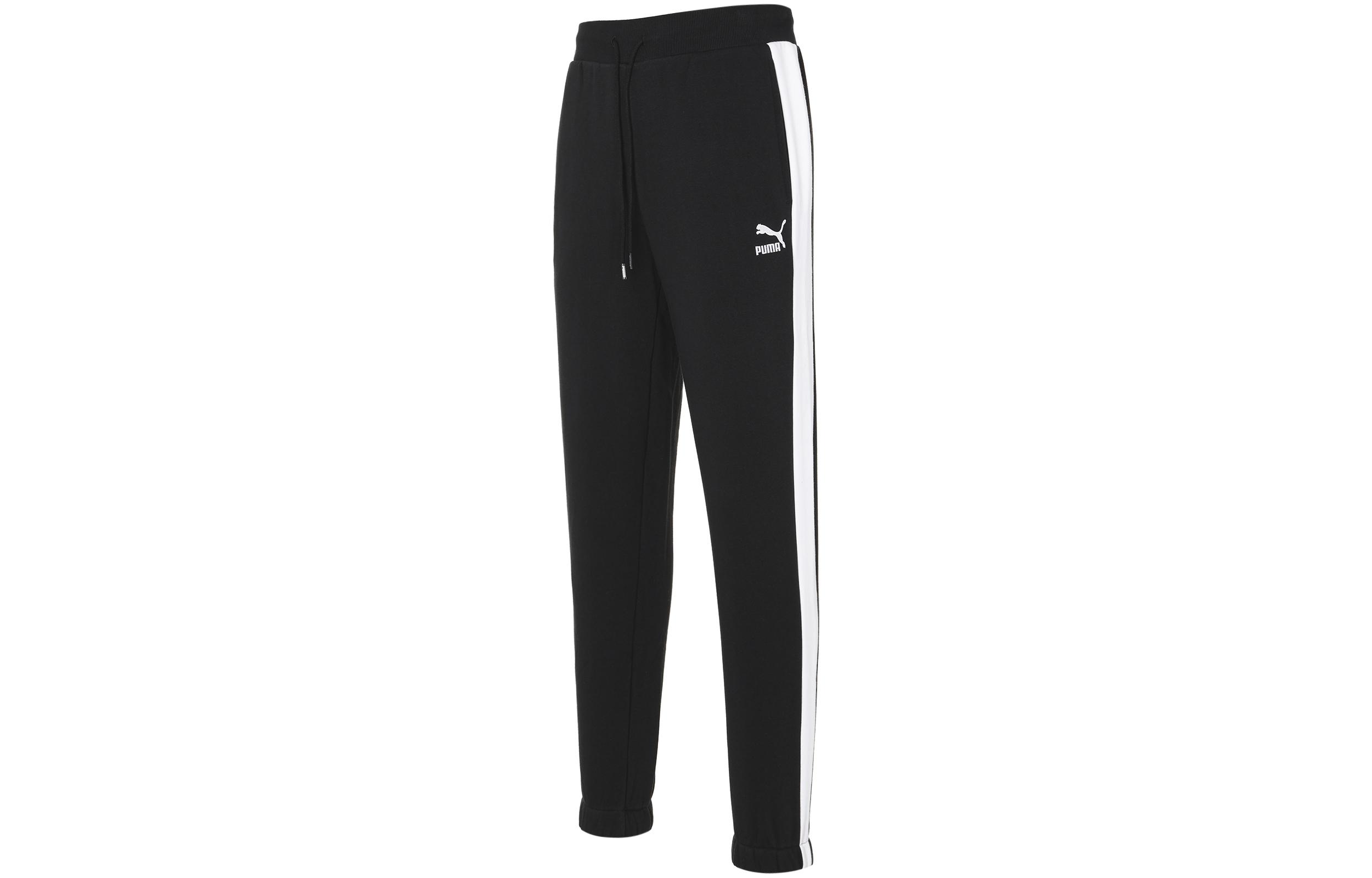 PUMA T7 Vintage Patchwork Running Fleece Lined Thermal Training Breathable Abrasion Resistant Knitted Sweatpants Men s 530373-01 XS