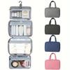 1pc Multi-Color Hanging Toiletry & Makeup Organizer Bag with Dry/Wet Separation – Gray, Navy Blue, Pink Four Color