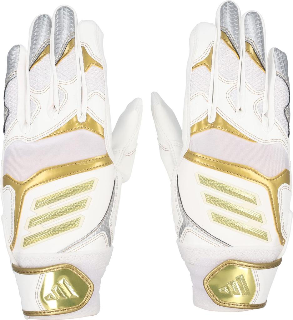 adidas Baseball Batting JM LBG904 Gloves, 51, Junior, White/Gold (1182),