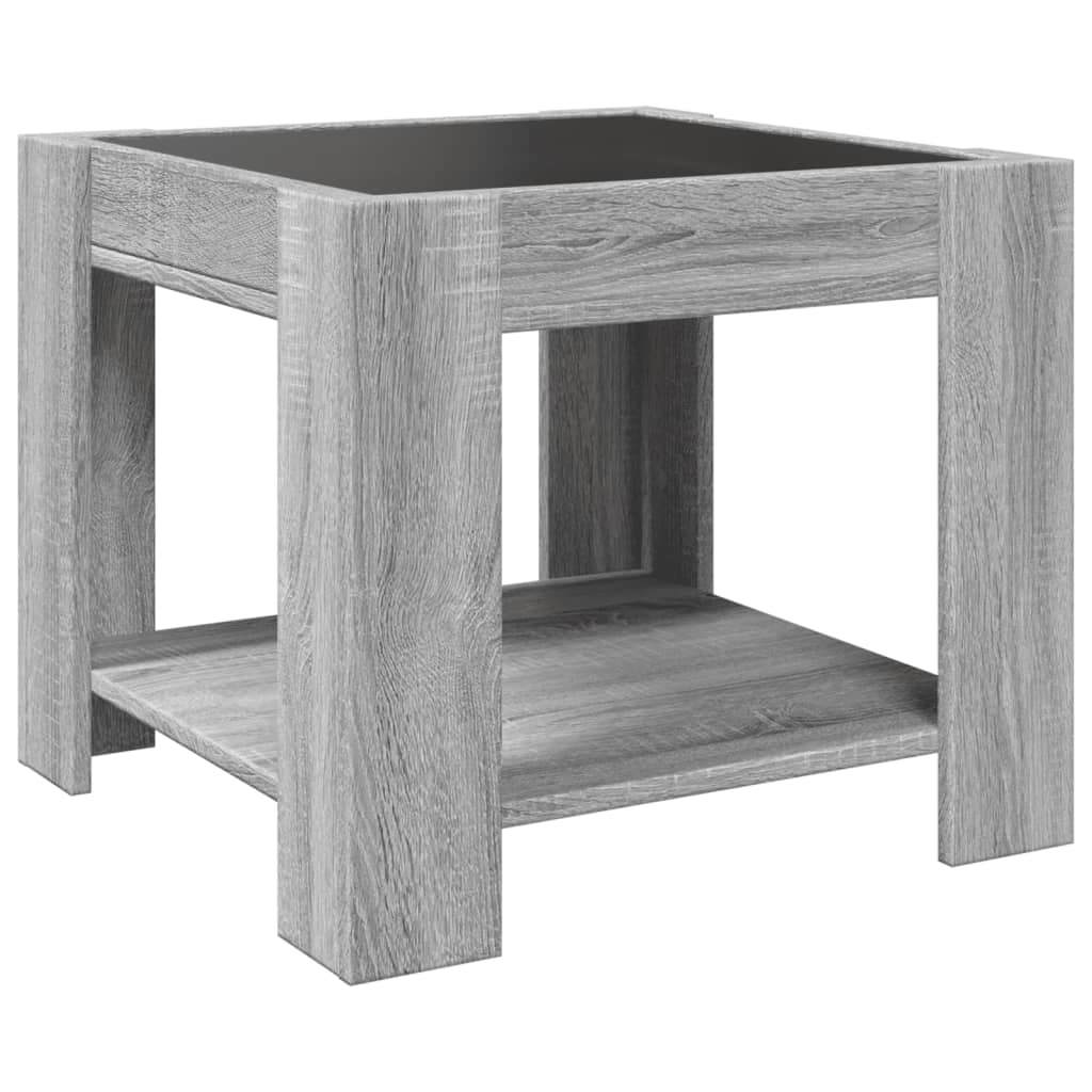 LED Coffee Table Grey Sonoma 53x53x45 Cm Particleboard