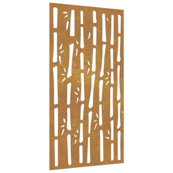 VidaXL Décoration murale jardin 105x55 cm acier corten design bambou 824481