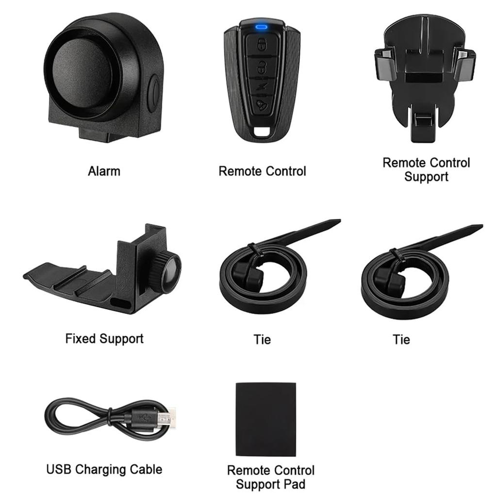 GAOHOU 115dB Security Alarm with 3 Volume Levels and 7 Sensitivity Easy and Loud Sound for and and Road Gang Prevention Bicycle/Motorcycle Anti-Theft