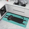 1Pcs Anti Fatigue Kitchen Rugs, Lazy Waist Cat Print Waterproof Non-Slip Thick Cushioned Kitchen Mat Heavy Duty Comfort Standing Mat for Kitchen