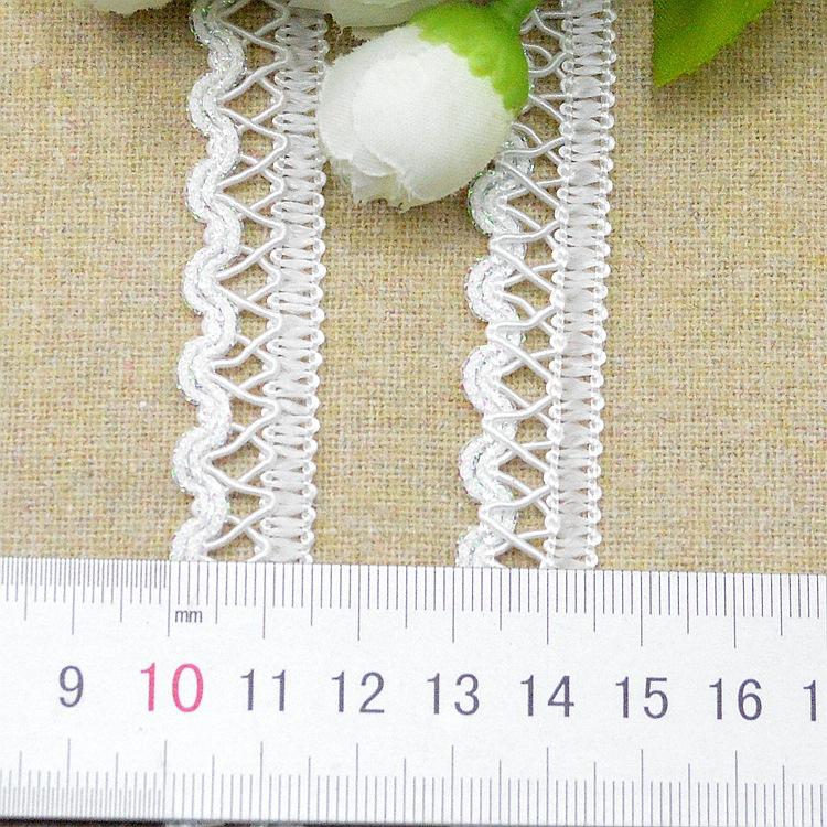 5 meters/16.4ft each pack Wavy Braided Lace Trim Ribbon white Pattern Decorative Fabric Edge for Dress Sewing DIY Craft Wedding Garment Embellishment