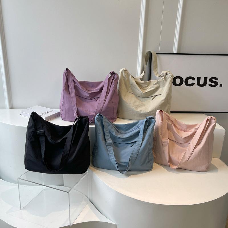 Solid Color Women's Tote Bag Large Capacity Shoulder Crossbody Bag