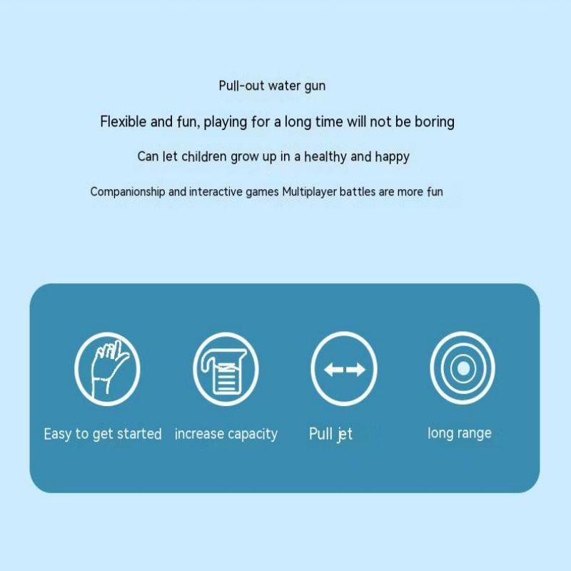 Andy Large Water Gun Toys Pulling Beach Swimming Pool Playing Water, Sprinkling Water, Fighting Water Wars