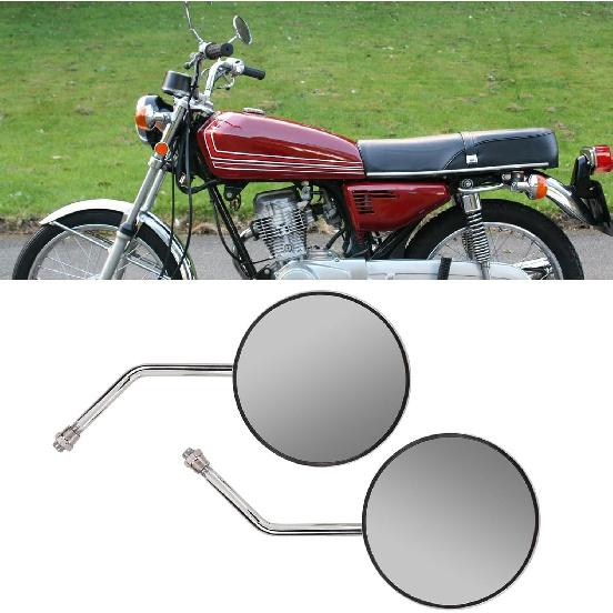 High Definition Clear View Motorcycle Rear View Mirror - Stainless Steel - 2PCS Replacement for Gn125 - Improve Safety and Visibility