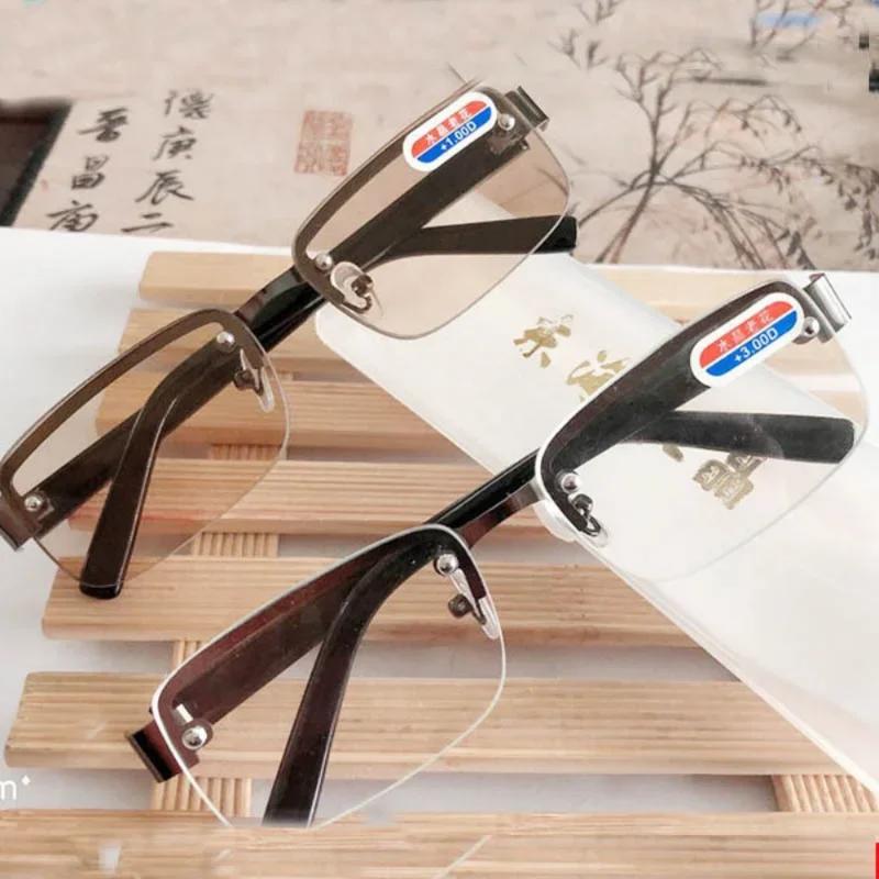 High-quality Half-frame Reading Glasses for Men Women Imitation Crystal Presbyopia Eyeglasses Blue Light Blocking Eyewear