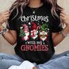 Damen Weihnachtswichtel Grafik T-Shirt Kurzarm Rundhals Lässiges Oberteil Waschbares Feiertagsparty Tee für Damen Wichtel Geschenk