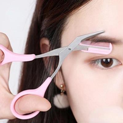 New Eyebrow Trimmer Scissors with Comb Eyelash Hair Scissors Stainless Steel Eyebrow Razor Grooming Wenkbrauw Trimmer