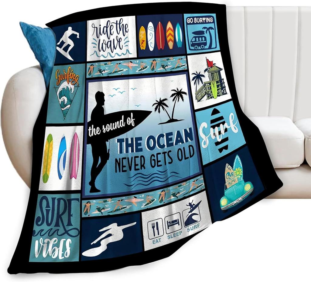 Japanese Crane Blanket Japanese Waves Throw Blanket Stuff Decor Merch Cozy Flannel Soft Warm Plush Lightweight Bedding Gifts