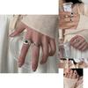 Stylish Black Agate Heart Ring For Women With Simple Elegant Design Adjustable Size