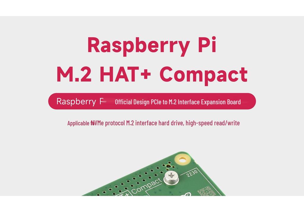 Raspberry Pi 5 PCIe to M.2 Expansion Board, Compact HAT+ Version.