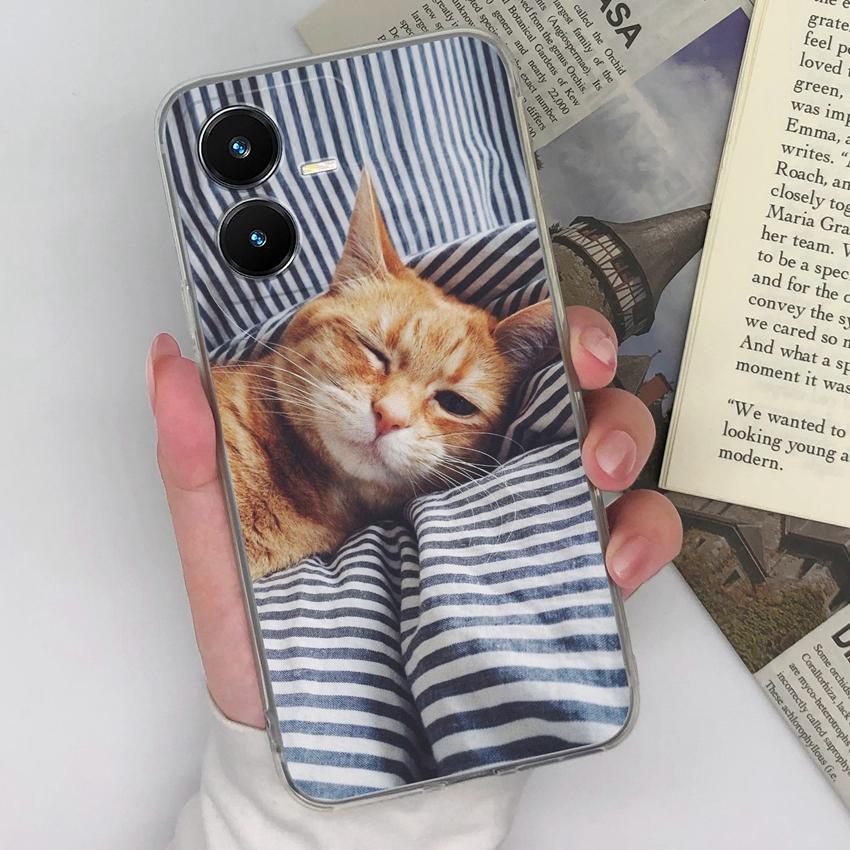 Coque de téléphone transparente pour Vivo Y36 Y22S Y33 Y35 Y37 Y27 Motif caneton mignon Silicone souple Haute qualité Résistante aux rayures Coque de protection pour Vivo Coques
