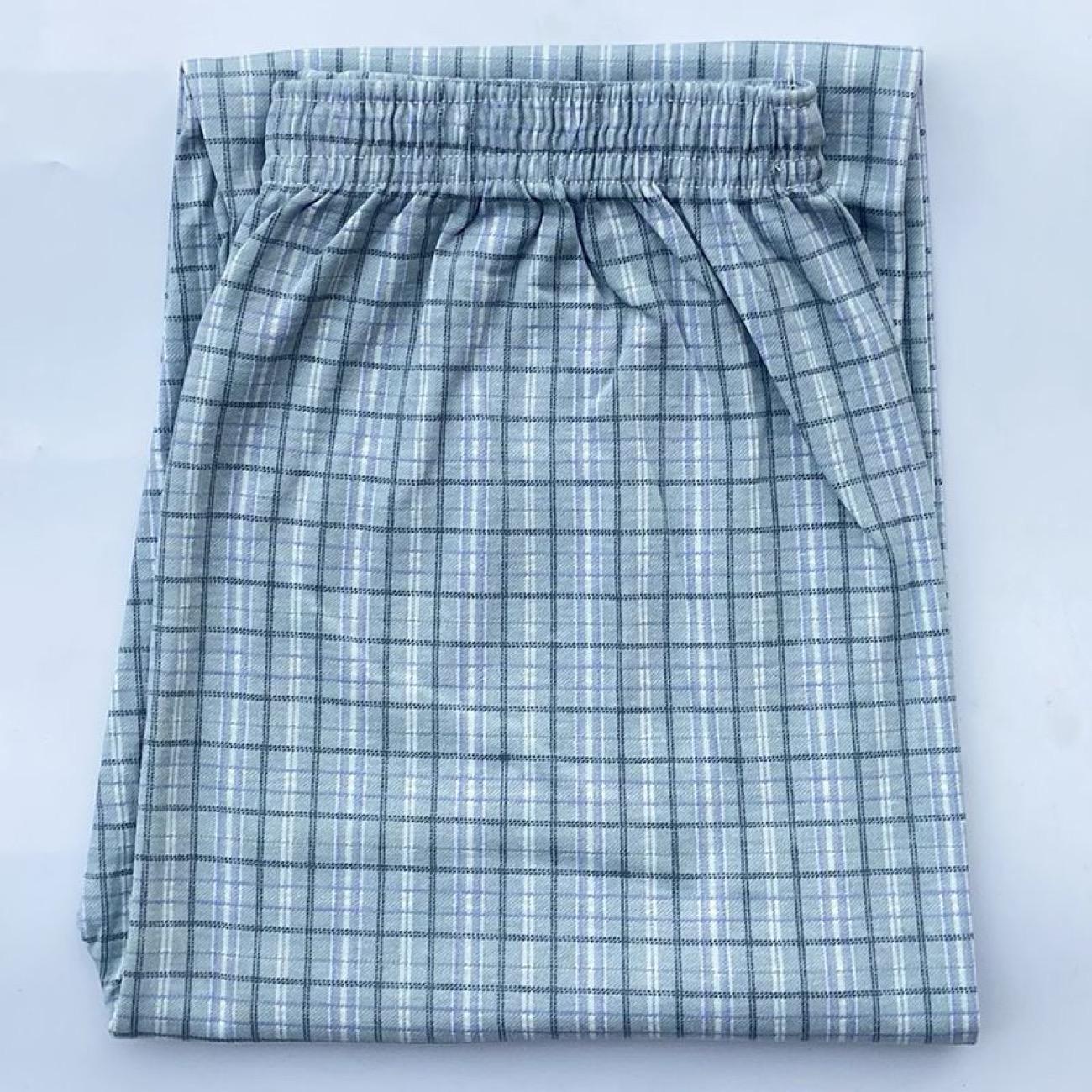 

Мужская хлопковая пижама - Свободные клетчатые брюки с эластичной талией, Большой размер, Полосатый дизайн для комфорта One Size