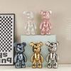 Keramik 27cm Bunte Plattierung Bärenskulptur Zuhause Wohnzimmer Schreibtisch Dekorative Statue Neues Haus Innendekoration Ornamente