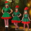 Christmas Costume Children's Christmas Elf Cosplay Costume Boys and Girls Adult Green Elf Christmas Ball Party