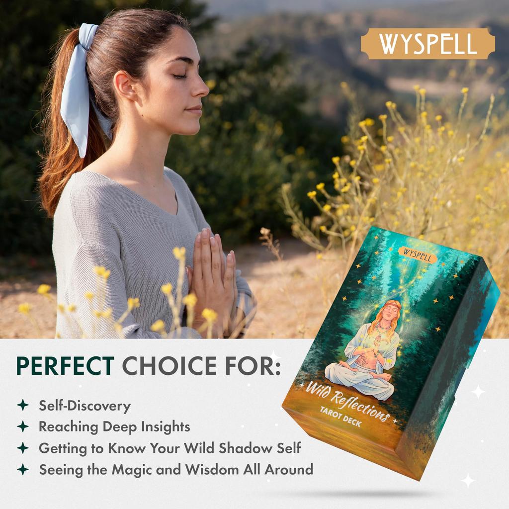 Wyspell Wild Reflections Tarot Tarot Cards with Beautiful Tarot Card Set for Beginners Cards Nature-Inspired Guidebook,