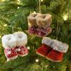 Christmas Decoration Christmas Boots Pendant for Home Christmas Candy Bag Tree Decor Kids Gift 2024 New Year Supplies