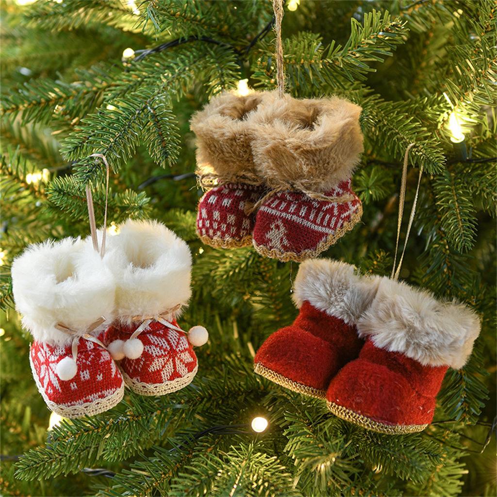 Christmas Decoration Christmas Boots Pendant for Home Christmas Candy Bag Tree Decor Kids Gift 2024 New Year Supplies