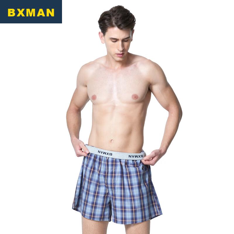 BXMAN Men's Plus Size Pure Cotton Woven Boxer Lounge Shorts