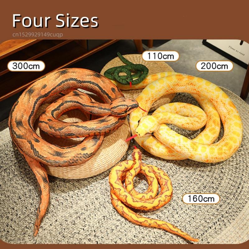 Simulation Giant Python Plush Toy Long Snake Yellow Orange Green Python Plush Toy Decorated House Holiday Decoration Trick Props