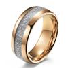 Personalized Inner and Outer Arc Tungsten Steel Couple Ice Silk Rings Inlaid with Ice Silk Men and Women's Hand Jewelry