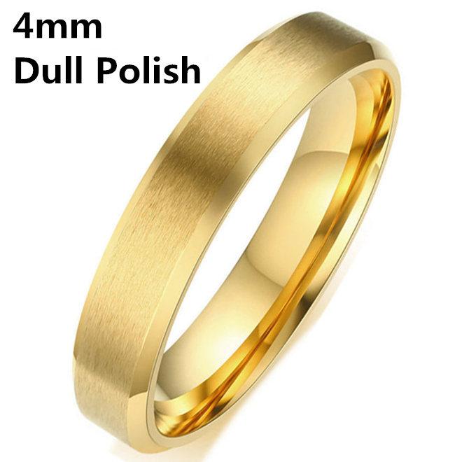4-8mm Bright and Dull Polish Silver Stainless Steel For Men and Women Couple Ring