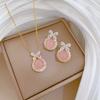 Full of Zirconium Exquisite Wind Copper Micro-inlaid Earrings Necklace Set Combination