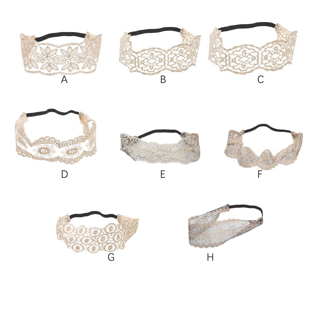 Bandeaux en Dentelle Bandeau Lavage du Visage Extensible Décoration Large Accessoire de Mode Accessoires de Coiffure Turban pour Femmes Filles