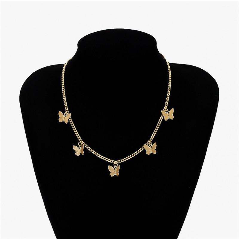 New Butterfly Pendants Neckalces for Women Short Chain Mini Butterflies Drop Boehemian Sexy Neck Accessories Fashion Jewerly