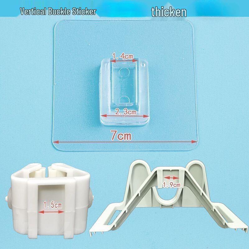 Multi-layer Adhesive Wall-Mount Storage Rack with Transparent Hooks for Bathroom