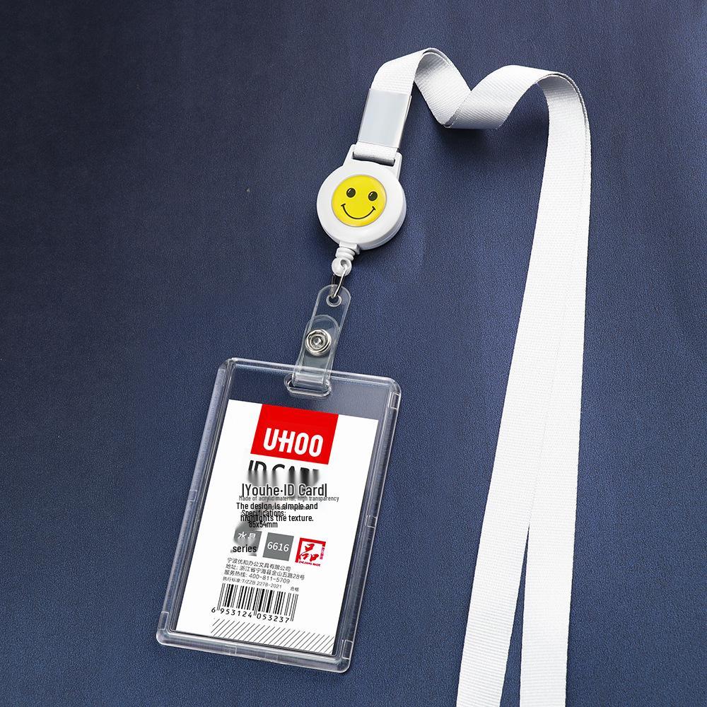Acrylic Stretchable Badge Holder with Retractable Lanyard for Student or Employee ID Cards