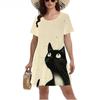 Fashion Printed Crew Neck Women's Casual Versatile Casual Dresses