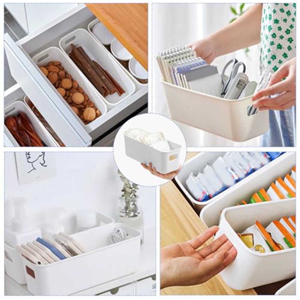 6/12 Stackable White Storage Boxes Multifunctional Plastic Organizers Makeup Organizer Cosmetic Makeup Tools For Home & Office