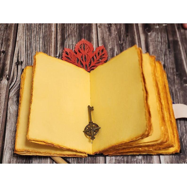 Leather Journal Spell Wizard Cat Book Blank Magik Notebook Book Of Shadows Wiccan Pagan Grimoire Book for Traveling Sketching Best Gift