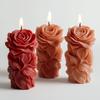 Cylinder Silicone Candle Molds for Candle Soap Gypsum Decoration Embossed Rose Silicone Candle Molds for Epoxy Resin